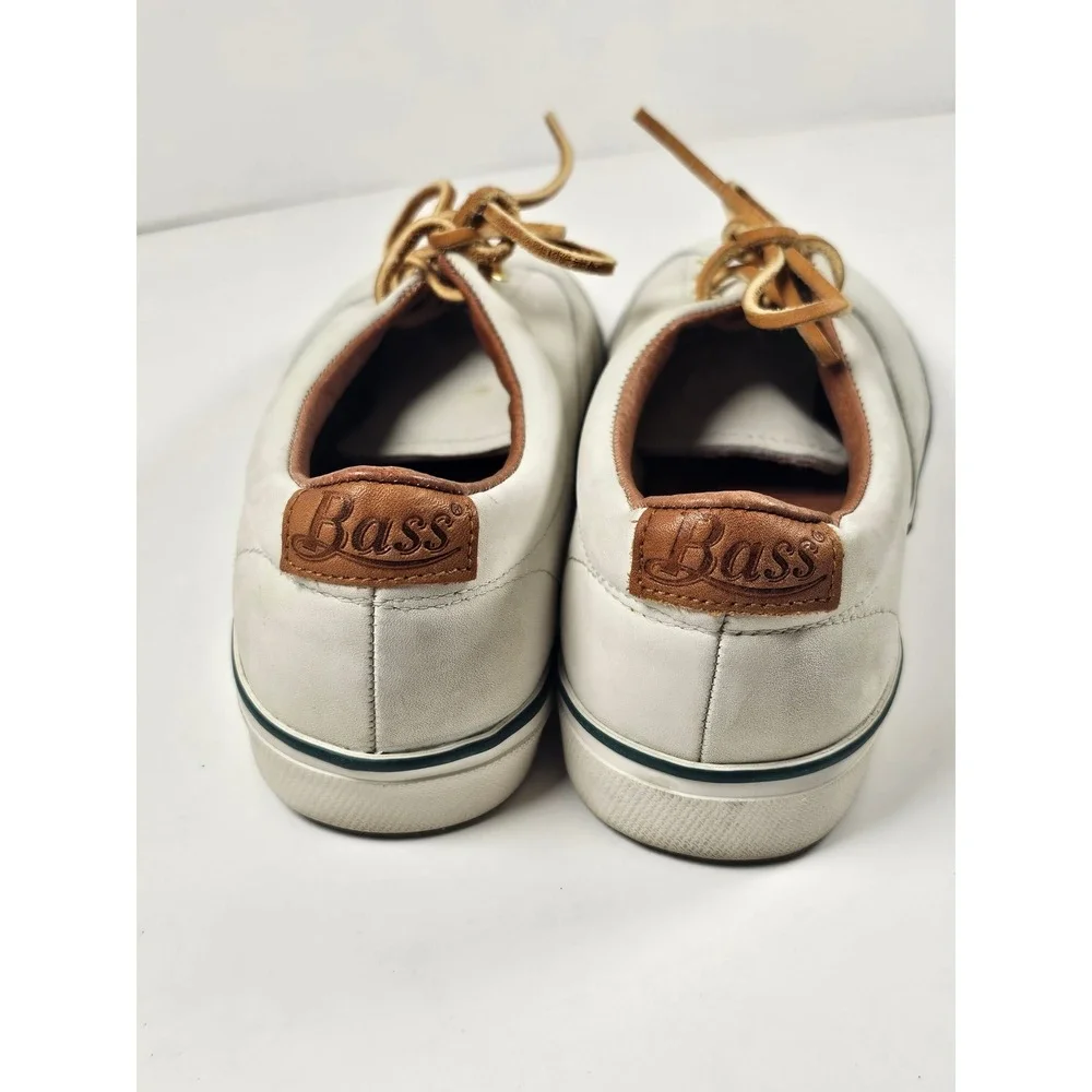 GH Bass & Co Outdoor Mens 8 Leather Sneakers Off White Low Top Rawhide Laces